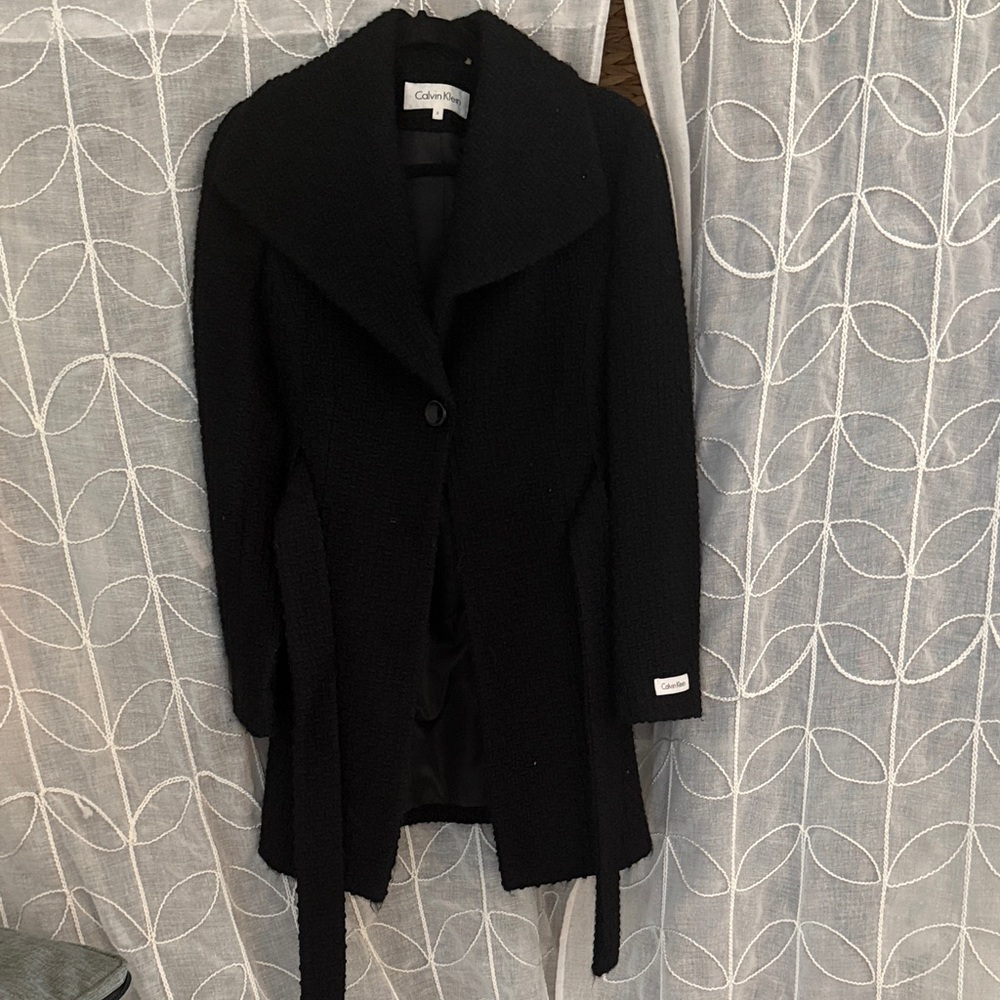 Calvin Klein Women's Elegant Black Trench Coat